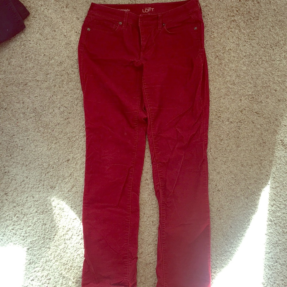 Red LOFT corduroy pants